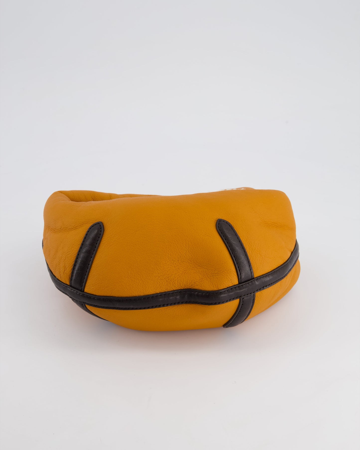 Bottega Veneta Orange & Brown Mini Jodie Bag with Shearling Aviator Detail RRP £2,240