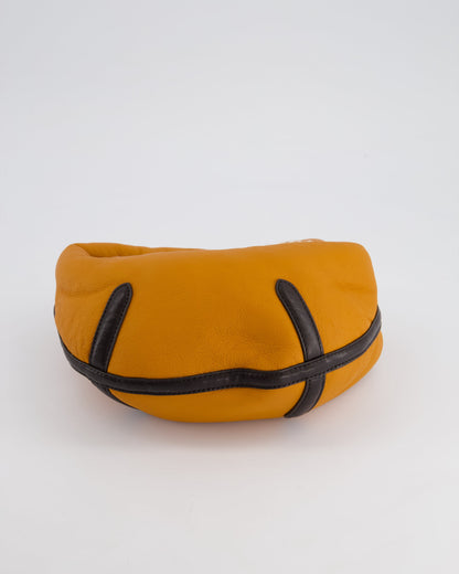 Bottega Veneta Orange & Brown Mini Jodie Bag with Shearling Aviator Detail RRP £2,240