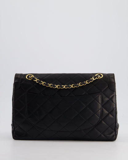 Chanel Black Double Flap Bag in Lambskin Leather with Mixed Hardware