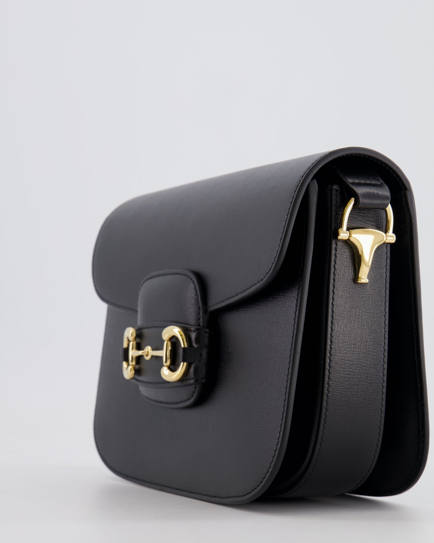 Gucci Horsebit 1955 Black Leather Medium Shoulder Bag with Gold Hardware RRP £2,650