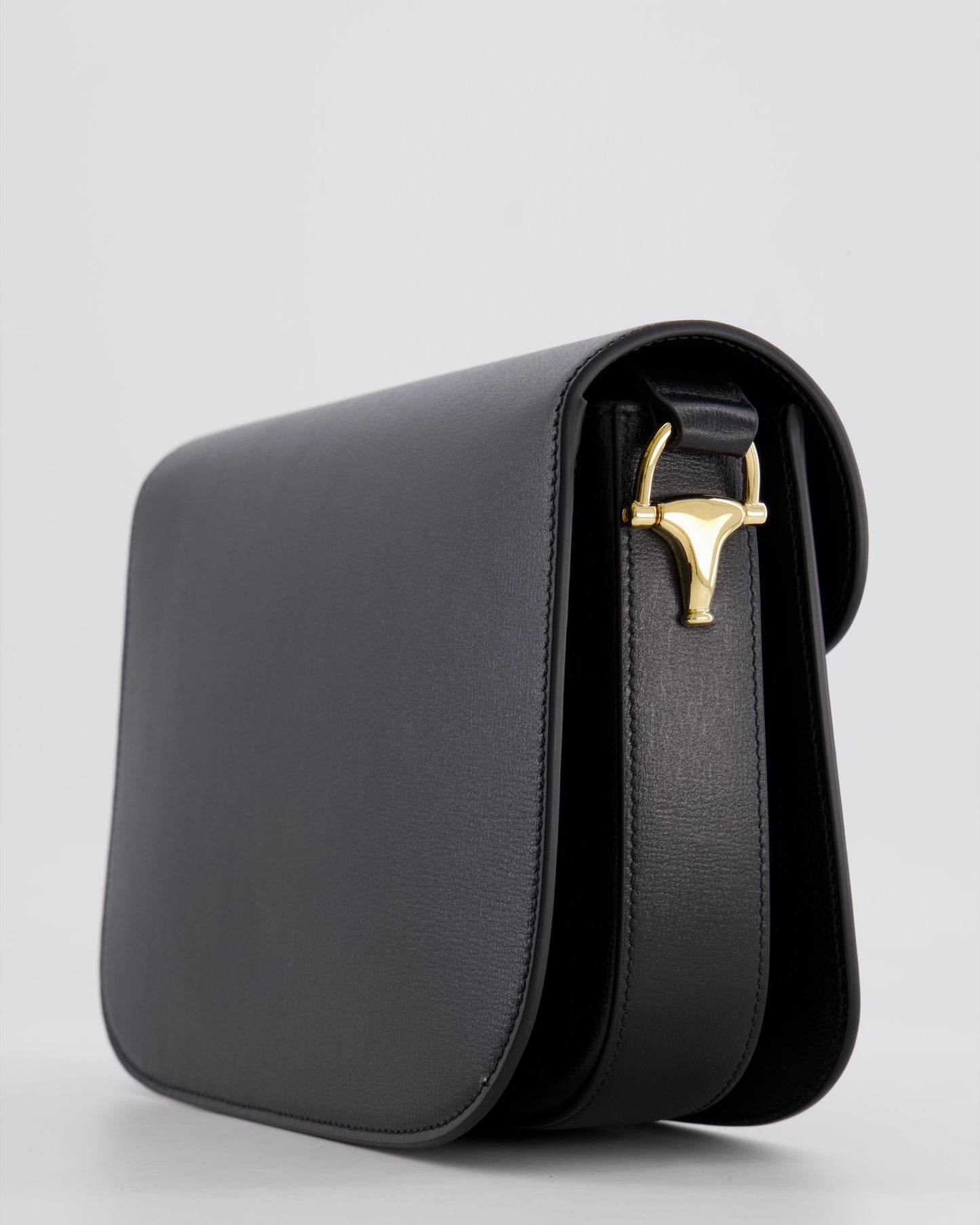 Gucci Horsebit 1955 Black Leather Medium Shoulder Bag with Gold Hardware RRP £2,650