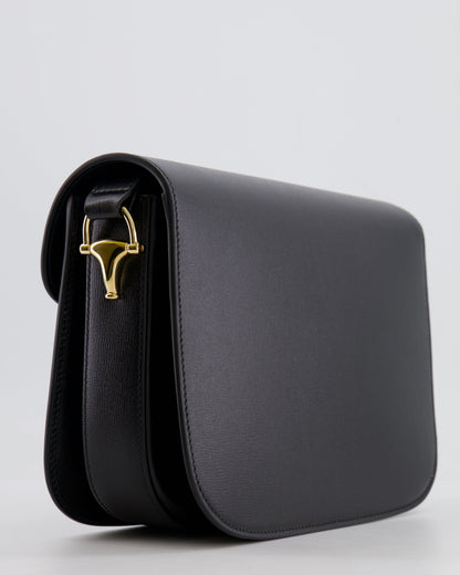 Gucci Horsebit 1955 Black Leather Medium Shoulder Bag with Gold Hardware RRP £2,650