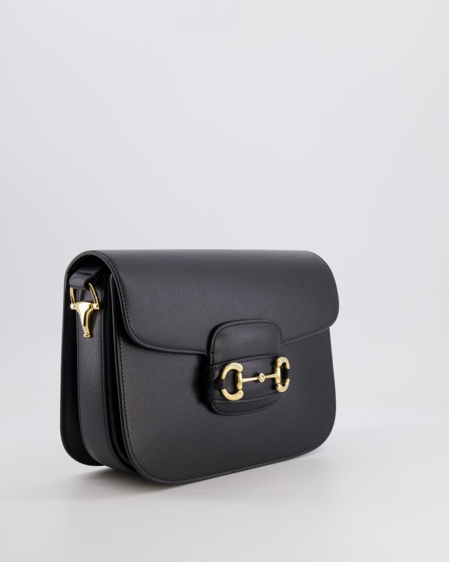 Gucci Horsebit 1955 Black Leather Medium Shoulder Bag with Gold Hardware RRP £2,650