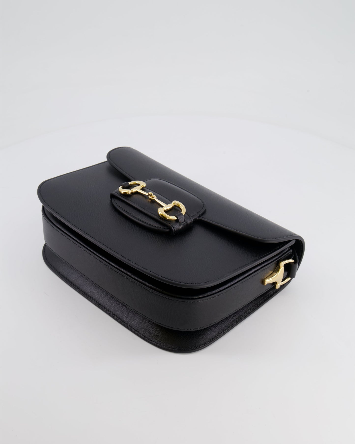 Gucci Horsebit 1955 Black Leather Medium Shoulder Bag with Gold Hardware RRP £2,650