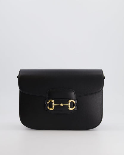 Gucci Horsebit 1955 Black Leather Medium Shoulder Bag with Gold Hardware RRP £2,650