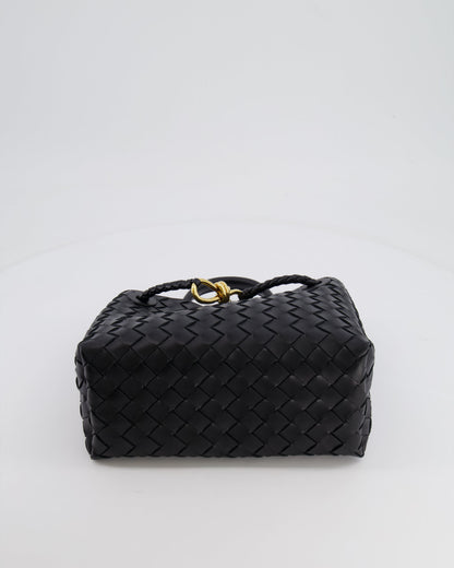 Bottega Veneta Small Andiamo Bag in Black Intrecciato Leather with Gold Hardware RRP £3,460