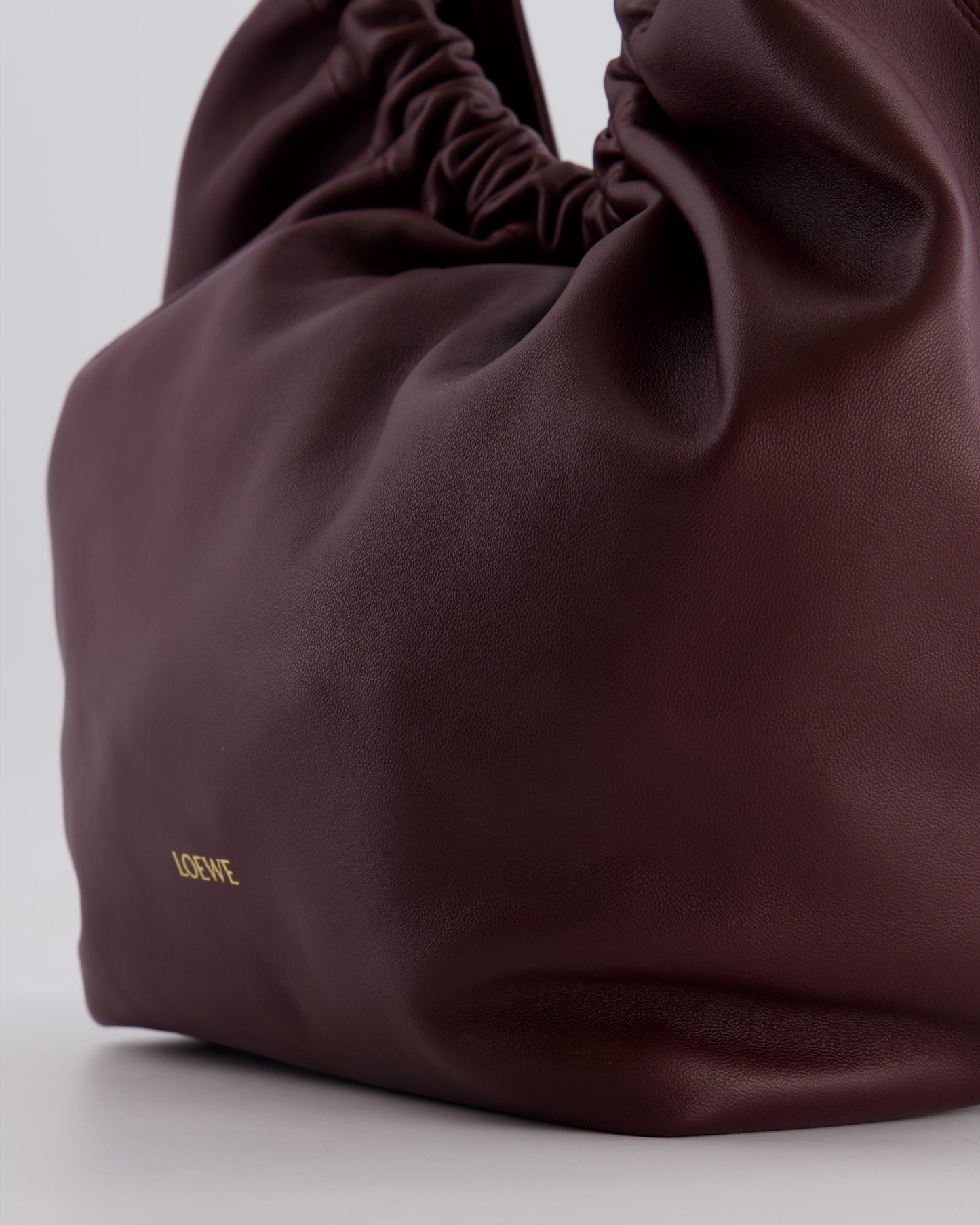 *HOT* Loewe Dark Burgundy Medium Squeeze Bag in Nappa Lambskin Leather and Gold Hardware RRP £3,650