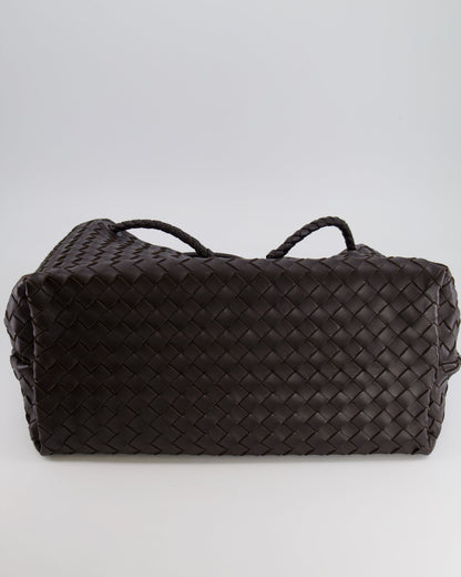 Bottega Veneta Fondant Andiamo Large Intrecciato Leather Top Handle Bag with Sliding Cross-Body and Gold Knot Hardware RRP £6,090