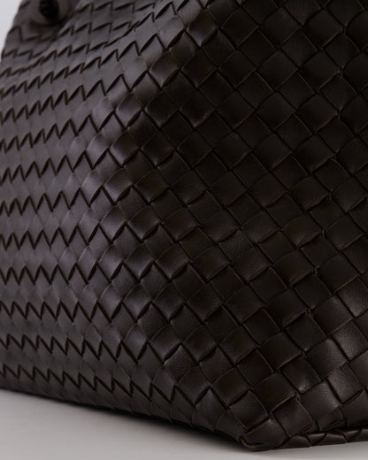 Bottega Veneta Fondant Andiamo Large Intrecciato Leather Top Handle Bag with Sliding Cross-Body and Gold Knot Hardware RRP £6,090