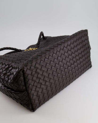 Bottega Veneta Fondant Andiamo Large Intrecciato Leather Top Handle Bag with Sliding Cross-Body and Gold Knot Hardware RRP £6,090