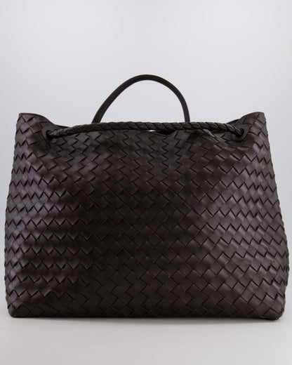 Bottega Veneta Fondant Andiamo Large Intrecciato Leather Top Handle Bag with Sliding Cross-Body and Gold Knot Hardware RRP £6,090