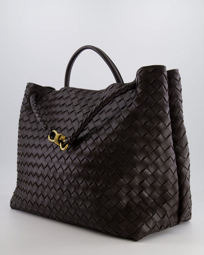 Bottega Veneta Fondant Andiamo Large Intrecciato Leather Top Handle Bag with Sliding Cross-Body and Gold Knot Hardware RRP £6,090