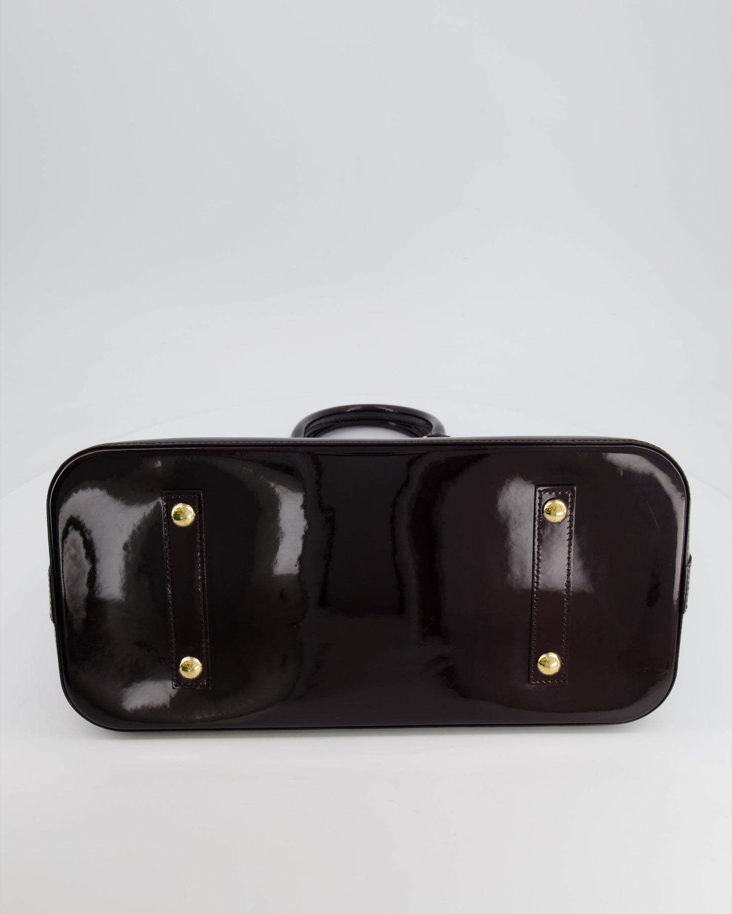 Louis Vuitton Alma Large Bag in Burgundy Monogram Patent Leather with Gold Hardware