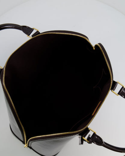 Louis Vuitton Alma Large Bag in Burgundy Monogram Patent Leather with Gold Hardware