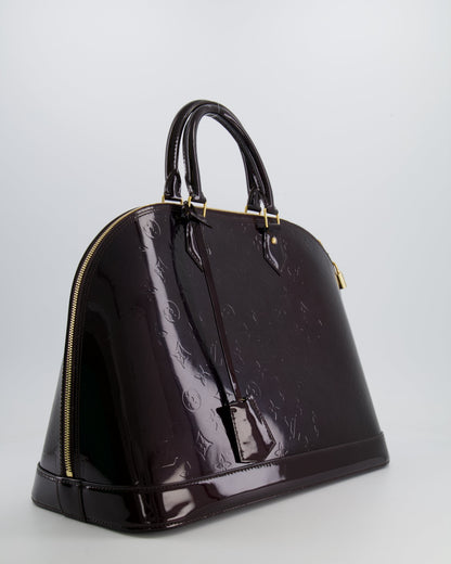Louis Vuitton Alma Large Bag in Burgundy Monogram Patent Leather with Gold Hardware