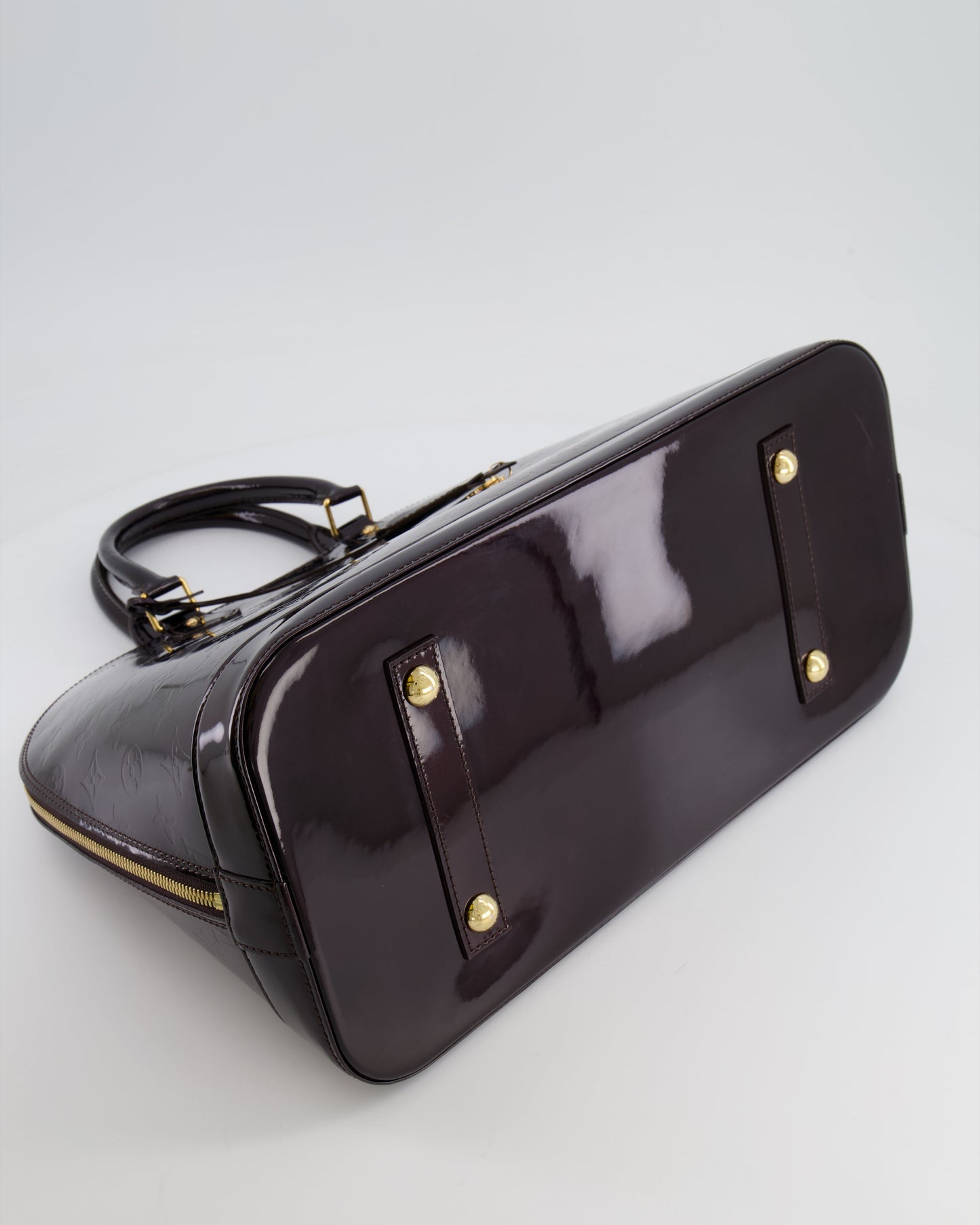 Louis Vuitton Alma Large Bag in Burgundy Monogram Patent Leather with Gold Hardware