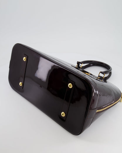 Louis Vuitton Alma Large Bag in Burgundy Monogram Patent Leather with Gold Hardware