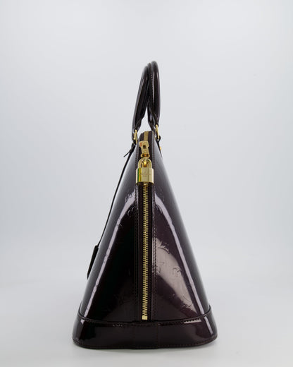Louis Vuitton Alma Large Bag in Burgundy Monogram Patent Leather with Gold Hardware