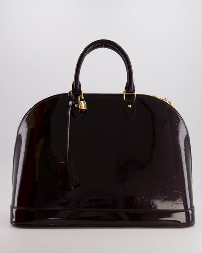 Louis Vuitton Alma Large Bag in Burgundy Monogram Patent Leather with Gold Hardware