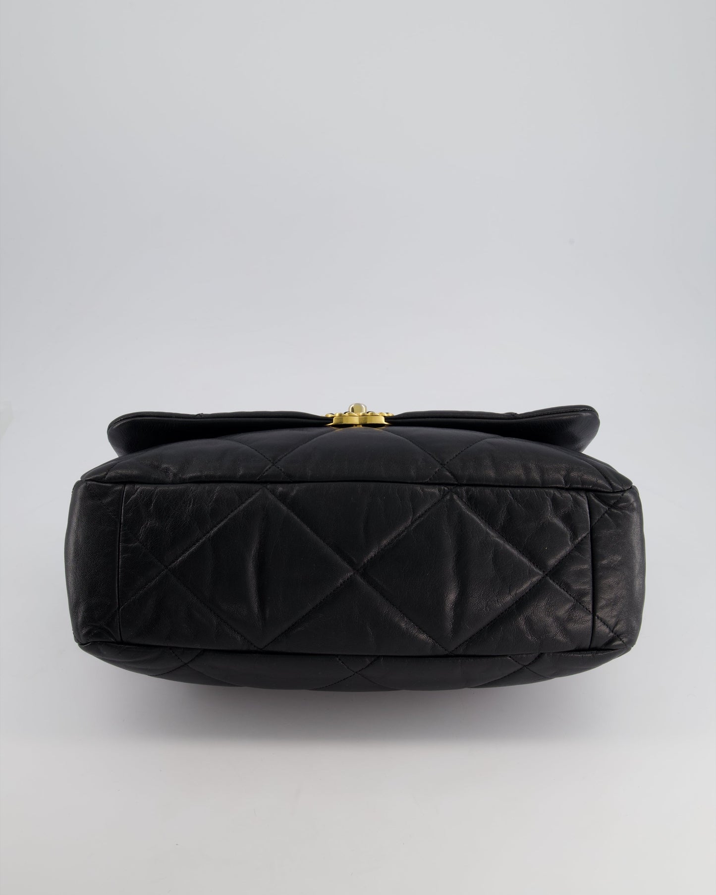 Chanel Black Maxi 19 Bag in Quilted Goatskin Leather with Mixed Hardware
