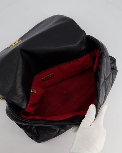 Chanel Black Maxi 19 Bag in Quilted Goatskin Leather with Mixed Hardware