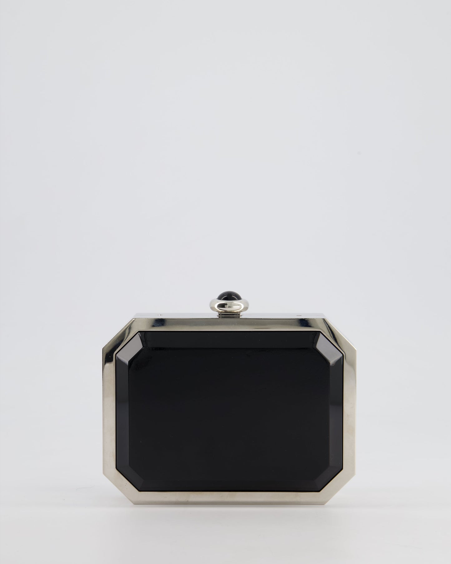 *Limited Edition* Chanel Silver, Black Minaudiere Plexiglass Clutch Bag