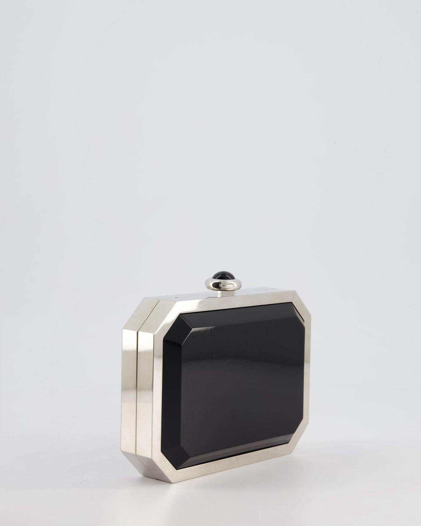 *Limited Edition* Chanel Silver, Black Minaudiere Plexiglass Clutch Bag