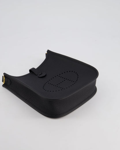 Hermès Mini Evelyne 16 Bag in Noir Clemence Leather with Gold Hardware