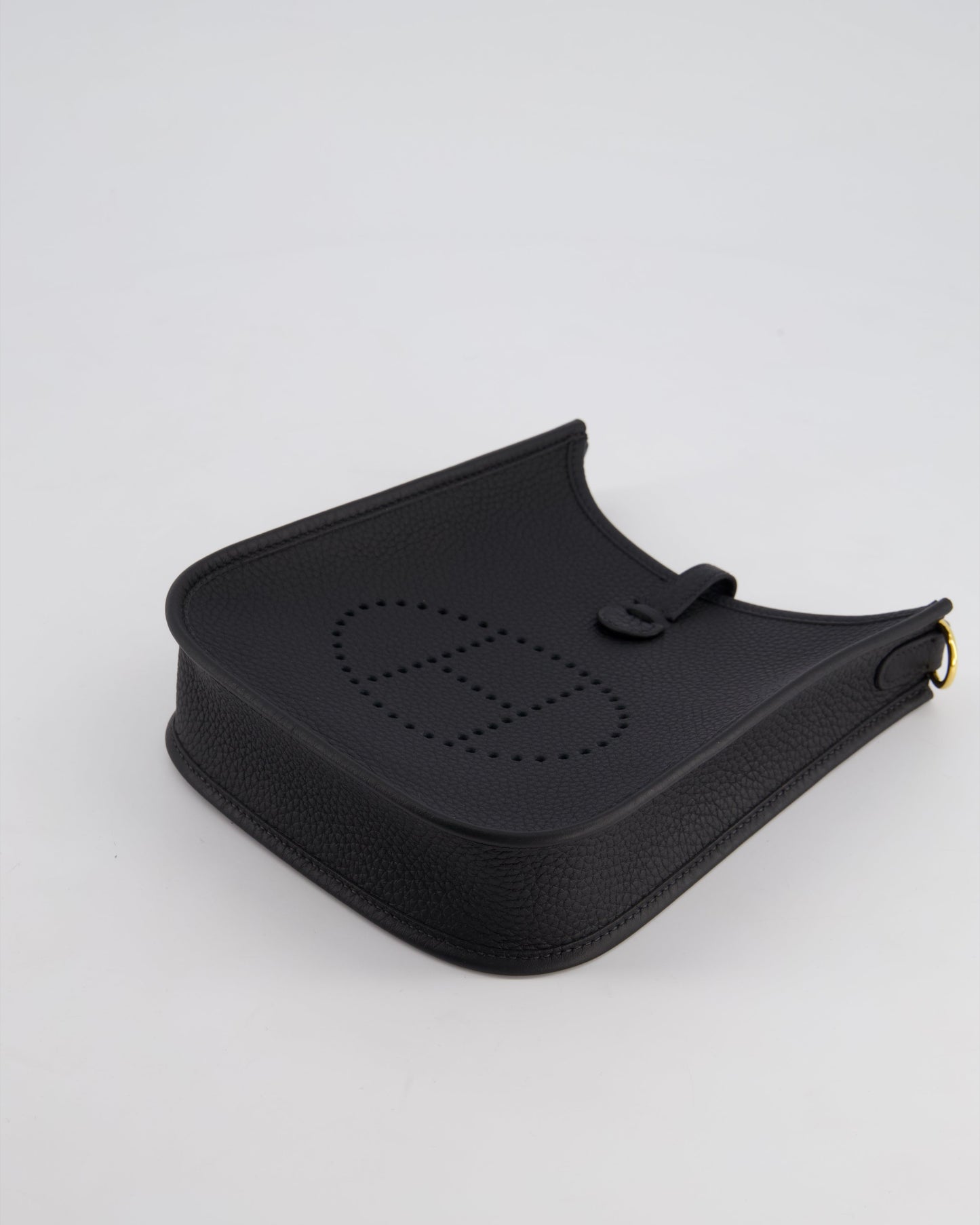 Hermès Mini Evelyne 16 Bag in Noir Clemence Leather with Gold Hardware