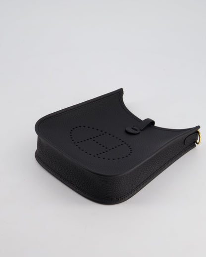Hermès Mini Evelyne 16 Bag in Noir Clemence Leather with Gold Hardware