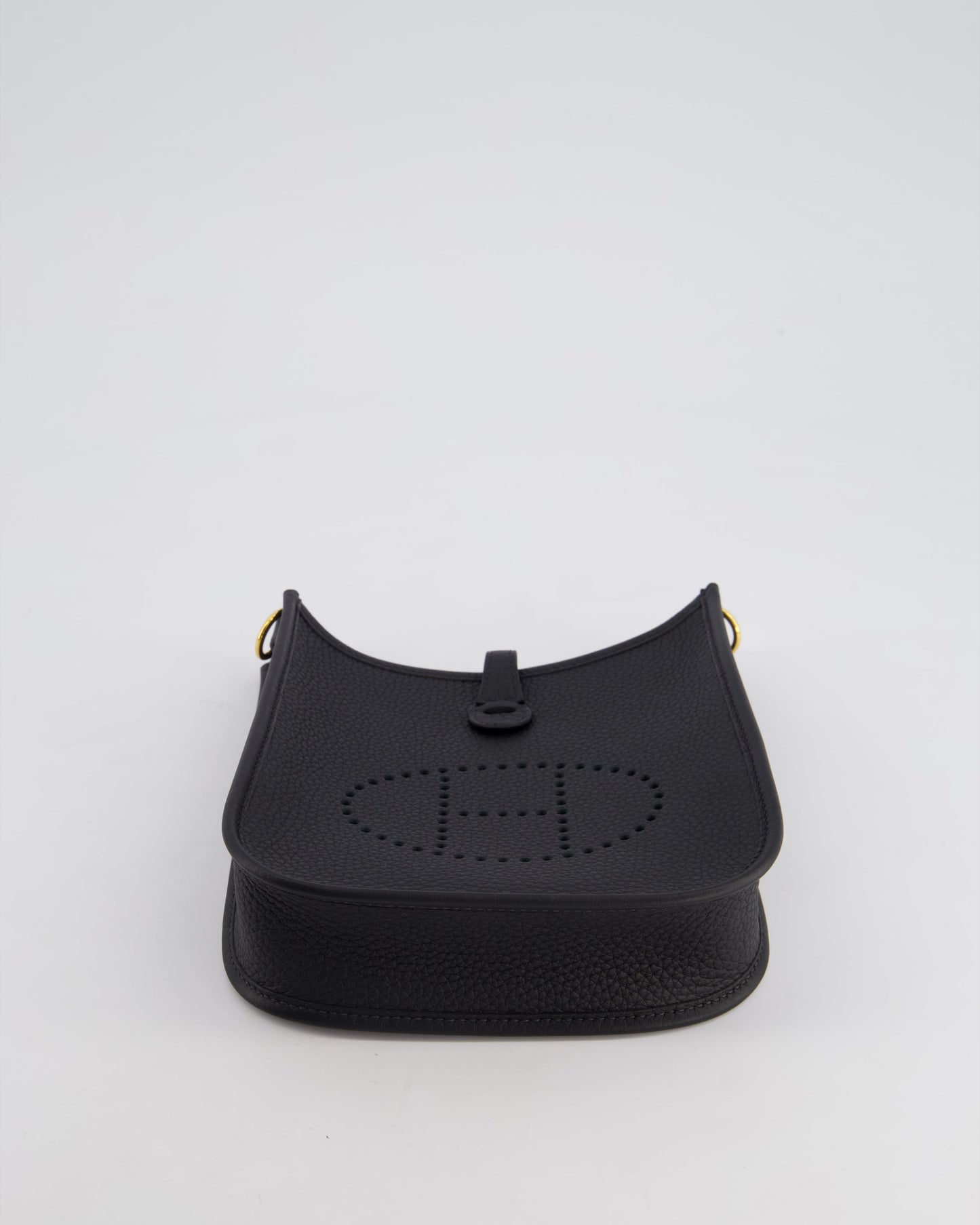 Hermès Mini Evelyne 16 Bag in Noir Clemence Leather with Gold Hardware