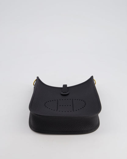 Hermès Mini Evelyne 16 Bag in Noir Clemence Leather with Gold Hardware
