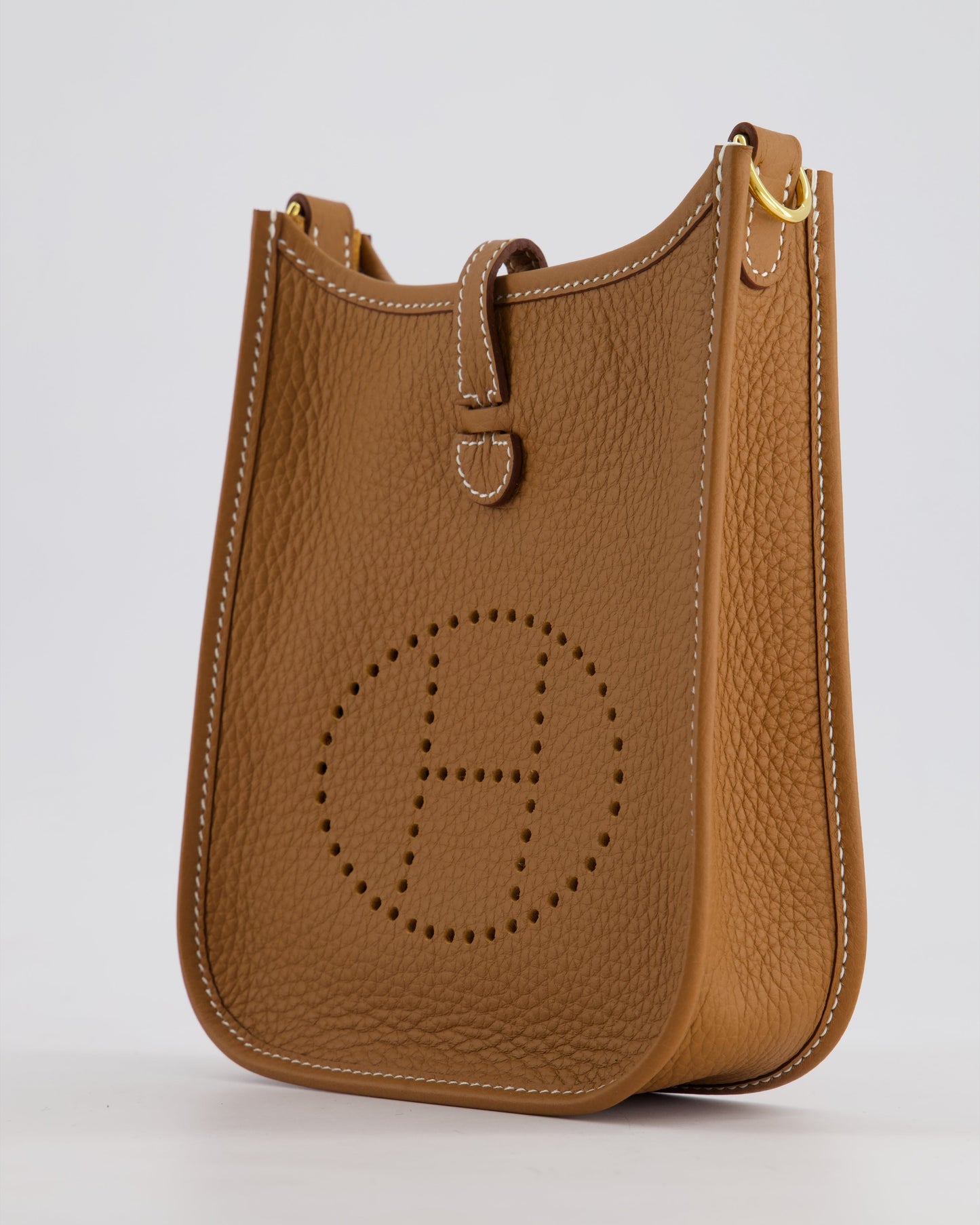 Hermès Mini Evelyne 16 Bag in Gold Clemence Leather with Gold Hardware
