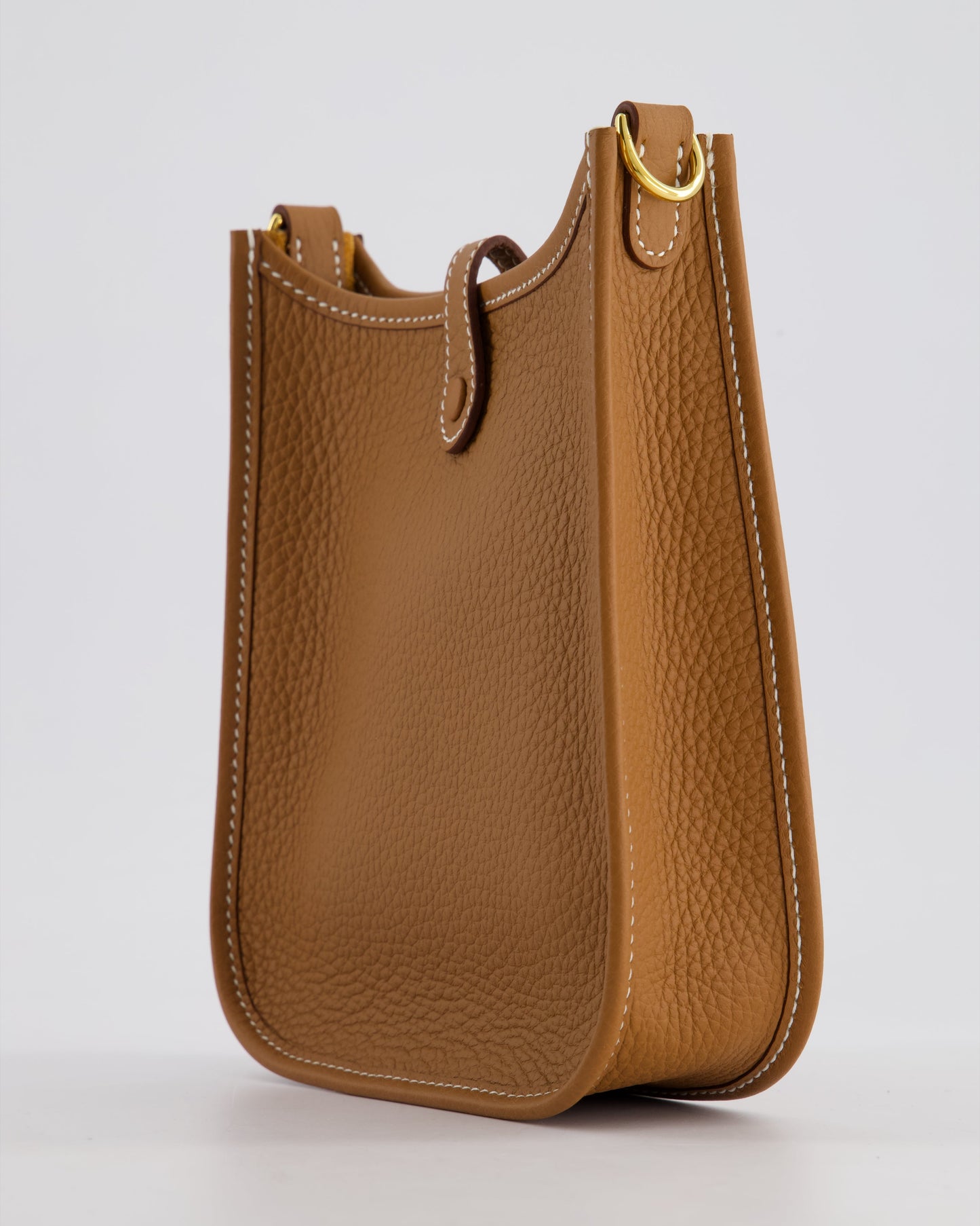 Hermès Mini Evelyne 16 Bag in Gold Clemence Leather with Gold Hardware