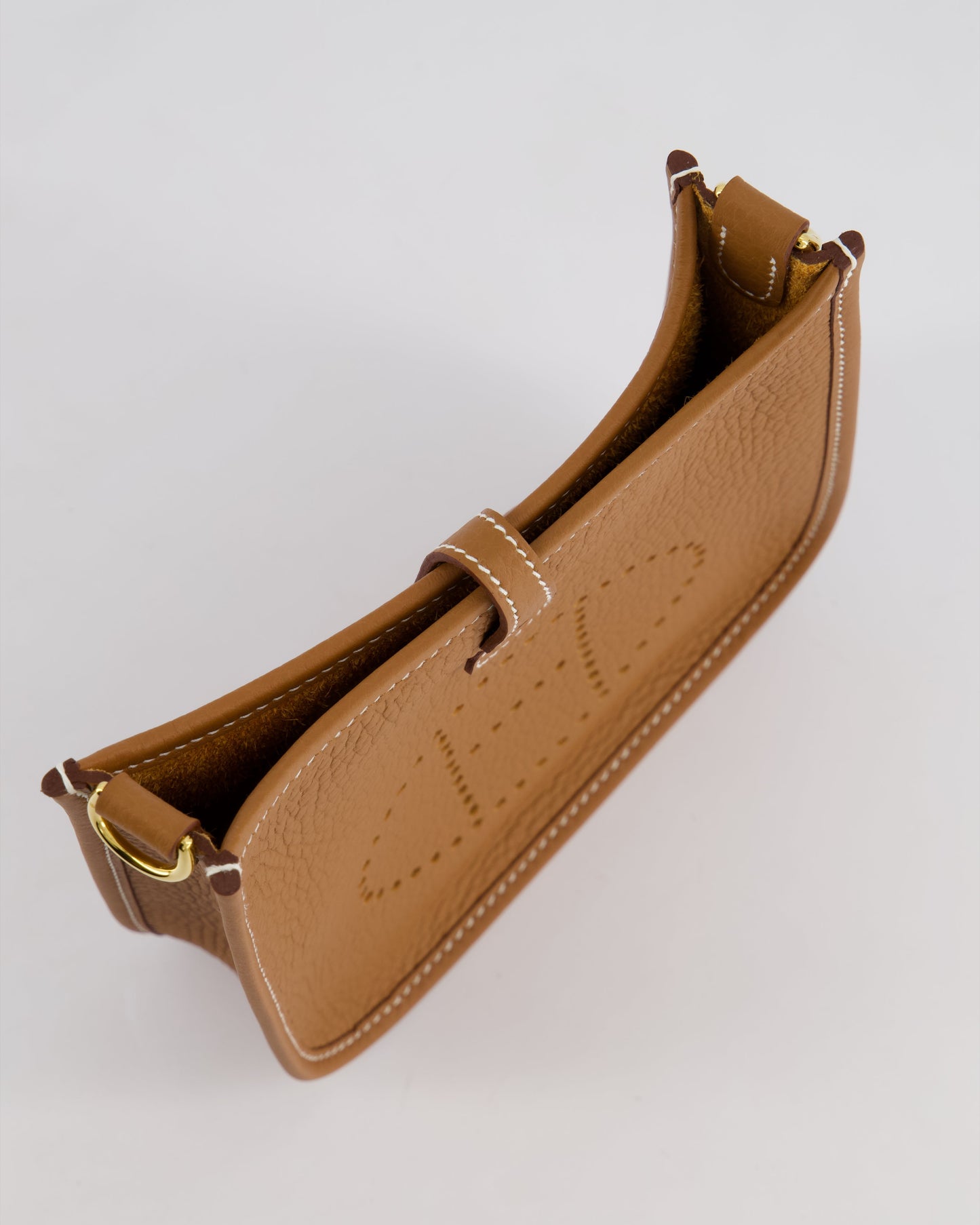 Hermès Mini Evelyne 16 Bag in Gold Clemence Leather with Gold Hardware