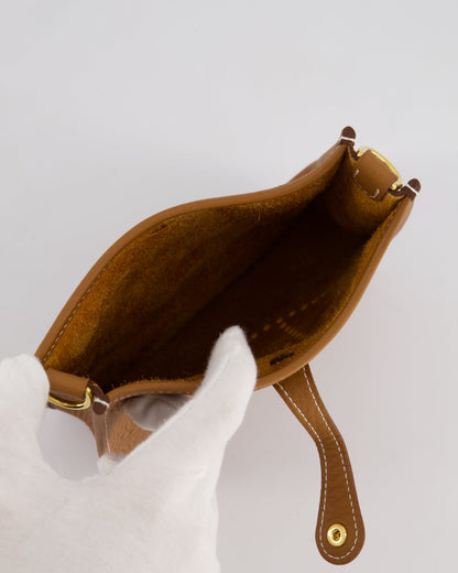 Hermès Mini Evelyne 16 Bag in Gold Clemence Leather with Gold Hardware