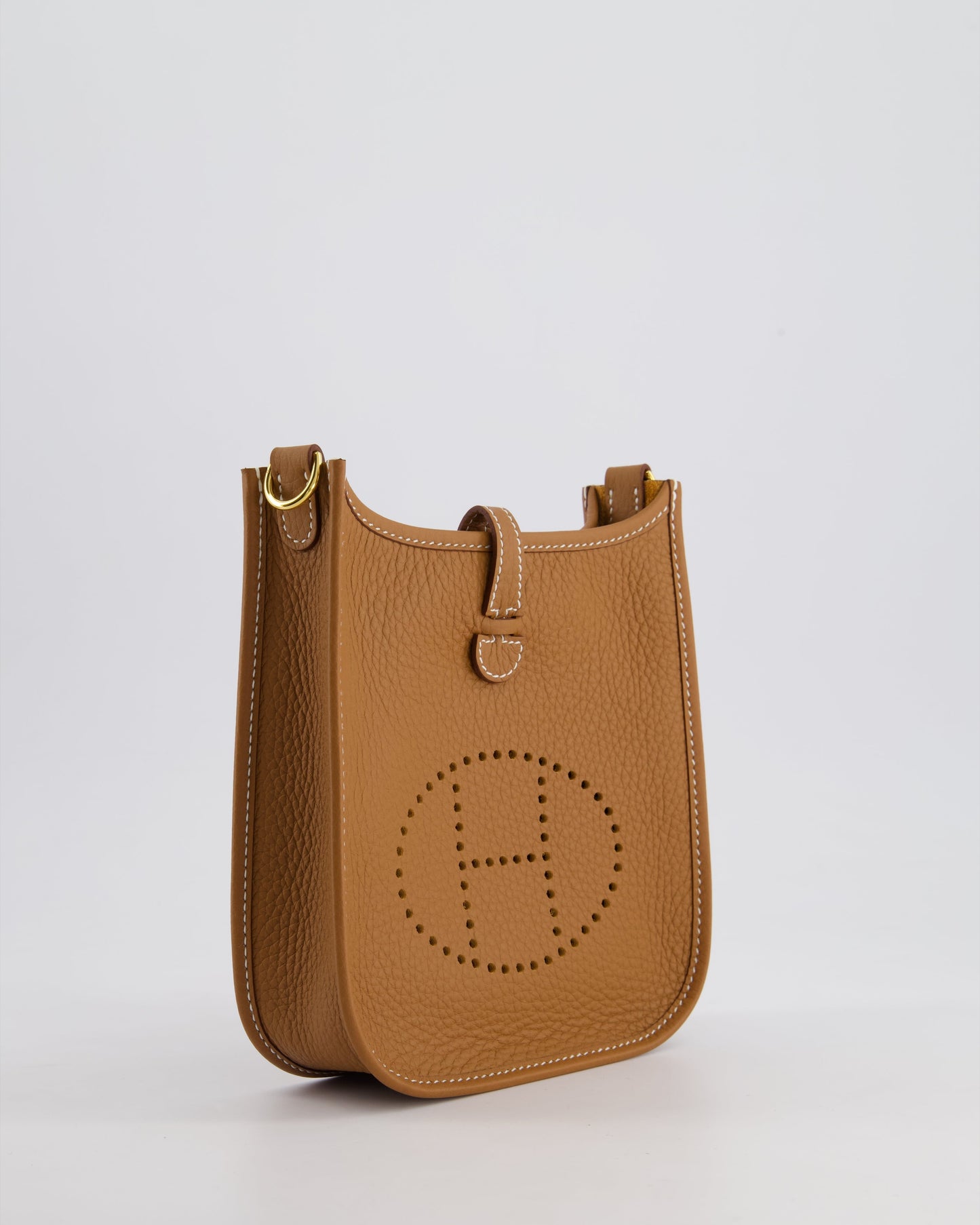 Hermès Mini Evelyne 16 Bag in Gold Clemence Leather with Gold Hardware