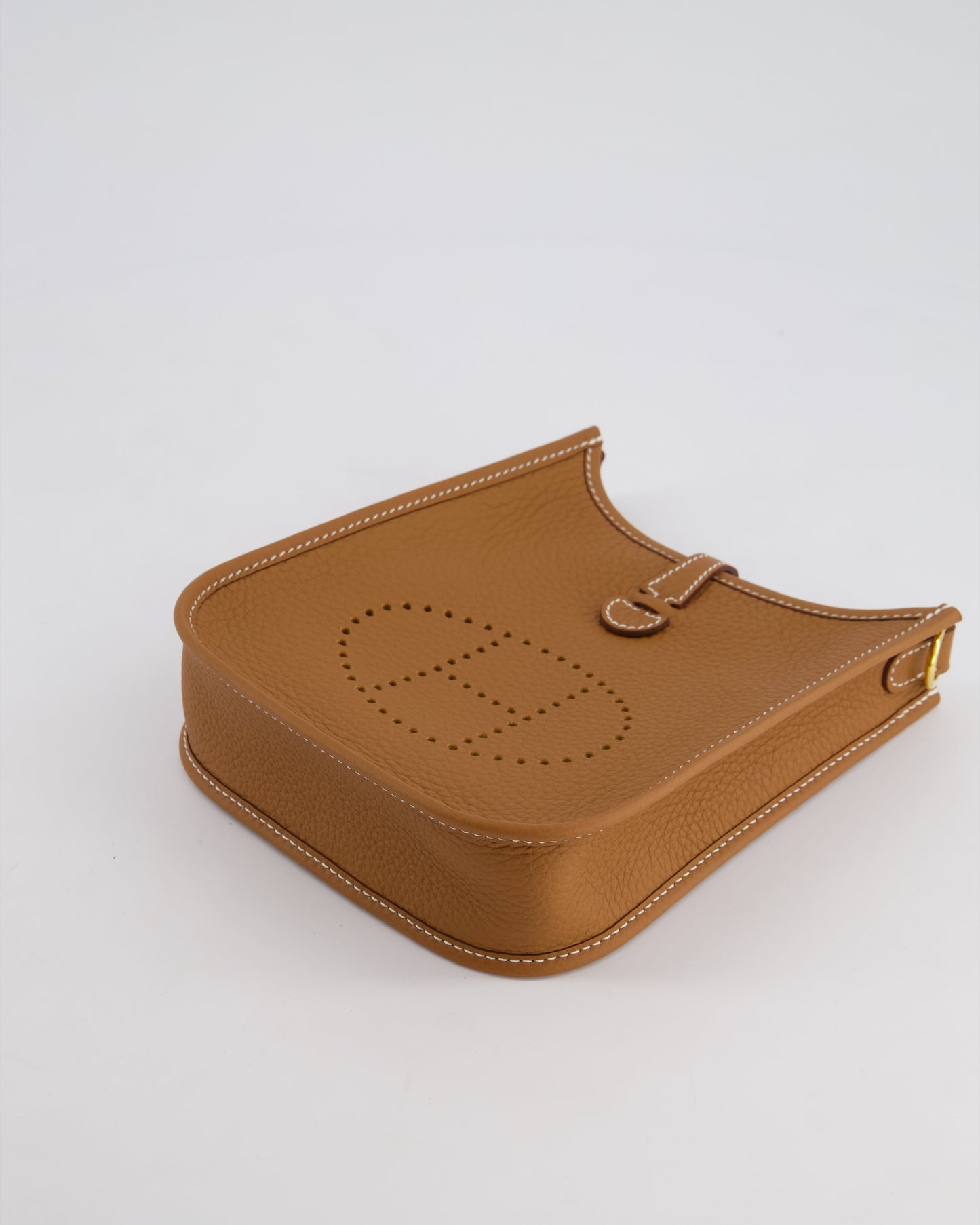 Hermès Mini Evelyne 16 Bag in Gold Clemence Leather with Gold Hardware