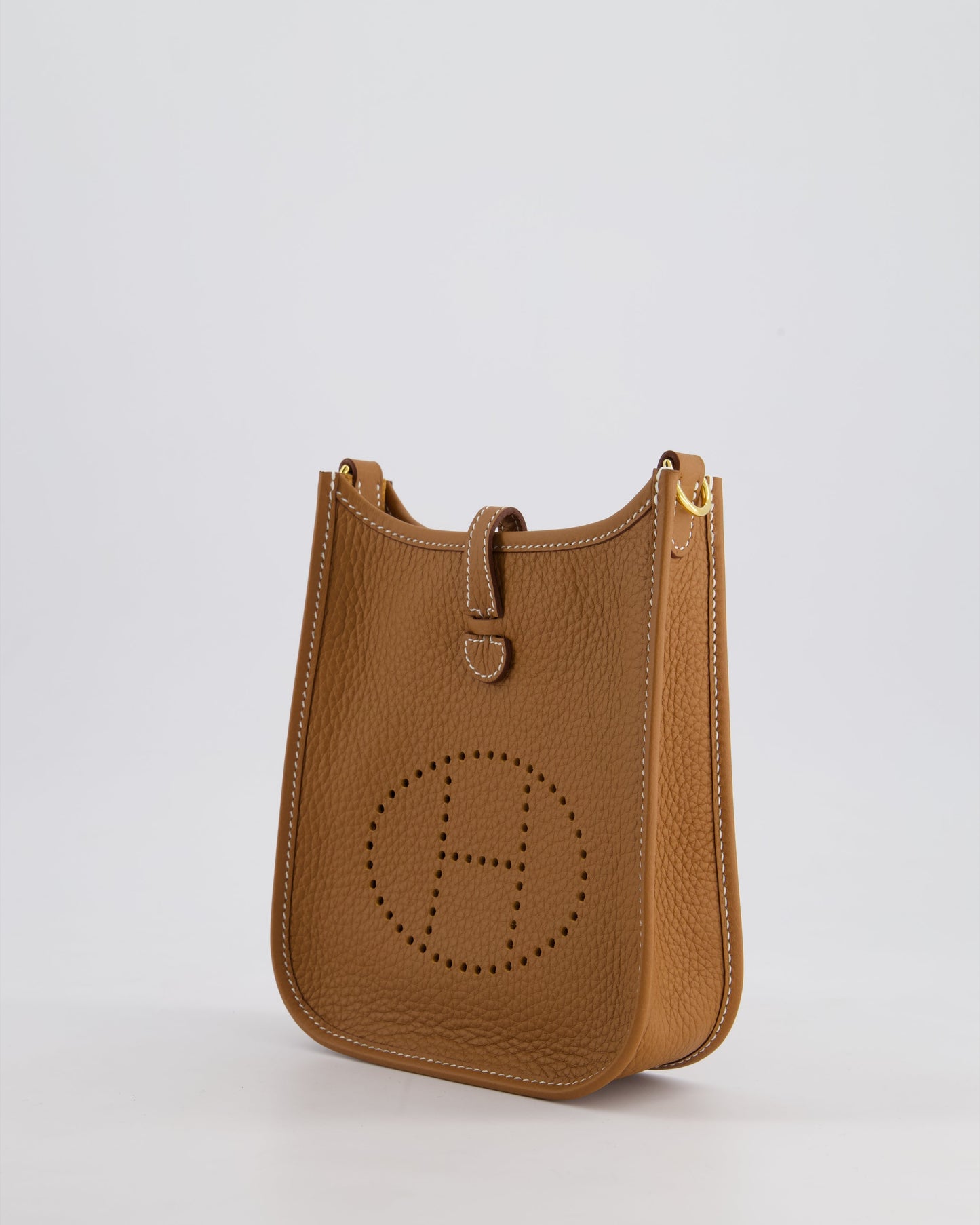 Hermès Mini Evelyne 16 Bag in Gold Clemence Leather with Gold Hardware