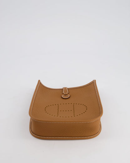 Hermès Mini Evelyne 16 Bag in Gold Clemence Leather with Gold Hardware