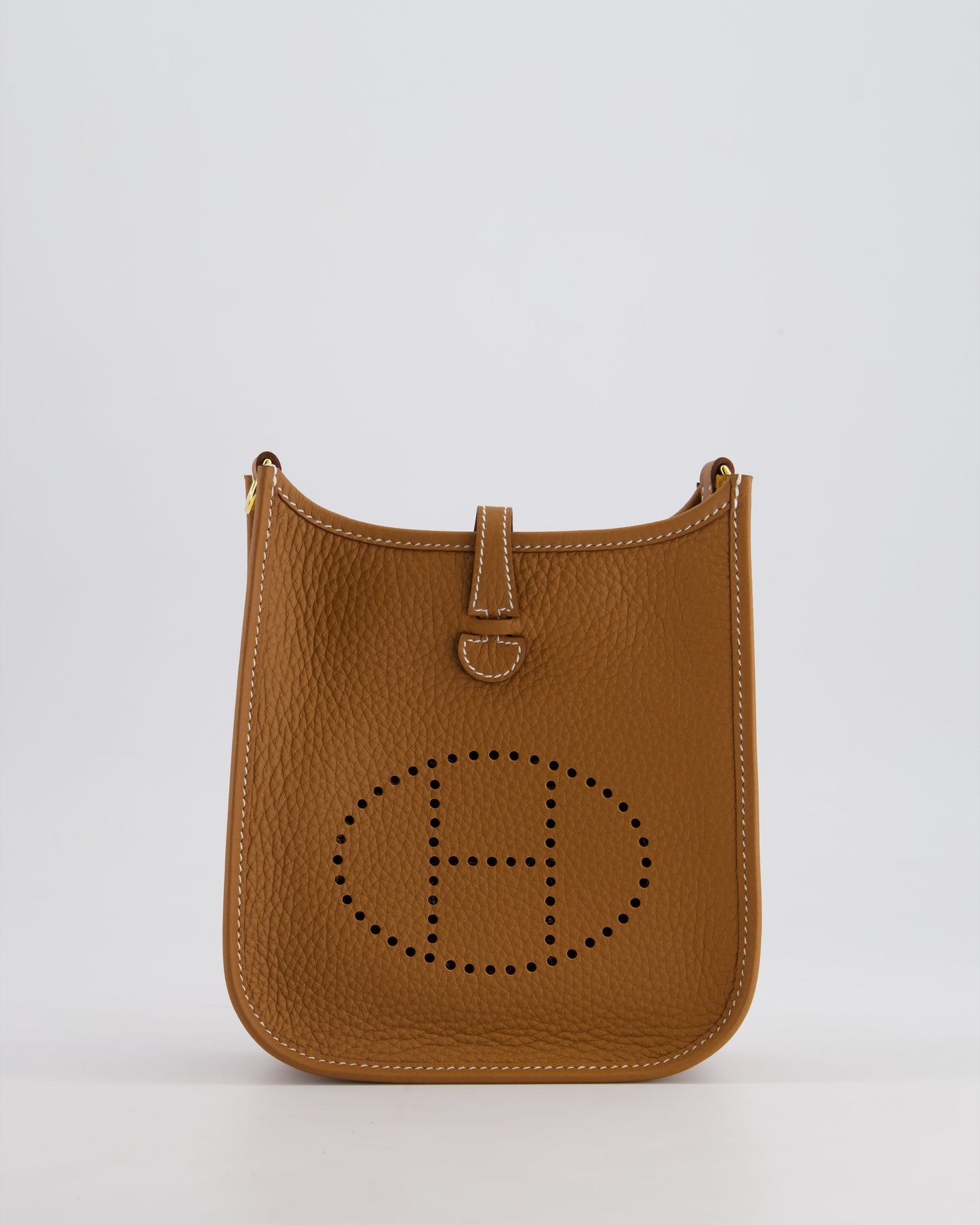 Hermès Mini Evelyne 16 Bag in Gold Clemence Leather with Gold Hardware