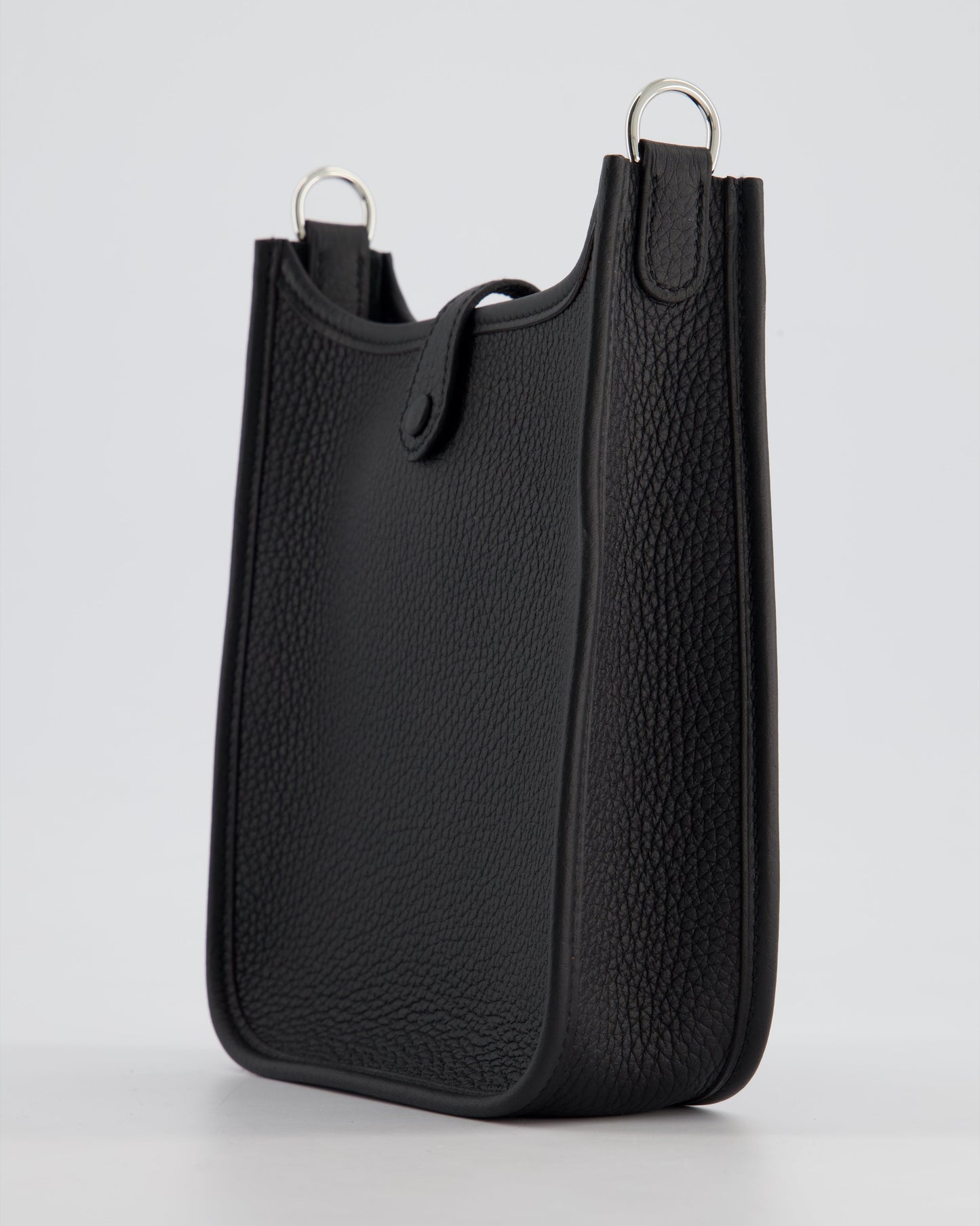 *HOT* Hermès Mini Evelyne 16 Bag in Noir Clemence Leather with Palladium Hardware