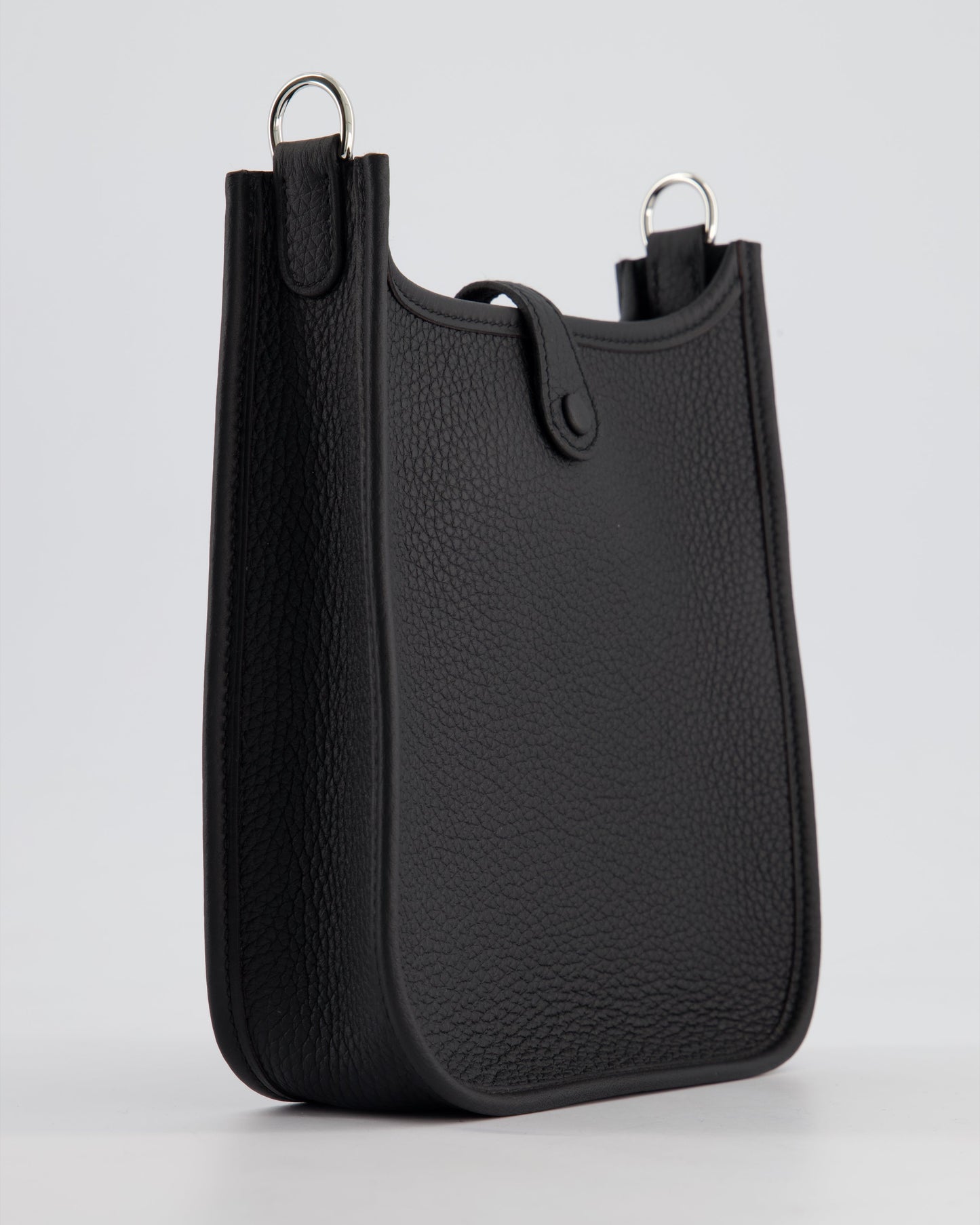 *HOT* Hermès Mini Evelyne 16 Bag in Noir Clemence Leather with Palladium Hardware