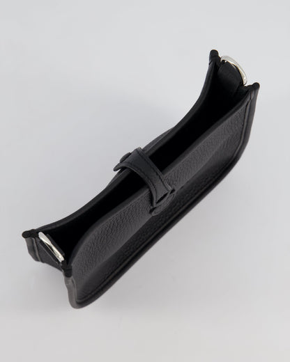 *HOT* Hermès Mini Evelyne 16 Bag in Noir Clemence Leather with Palladium Hardware