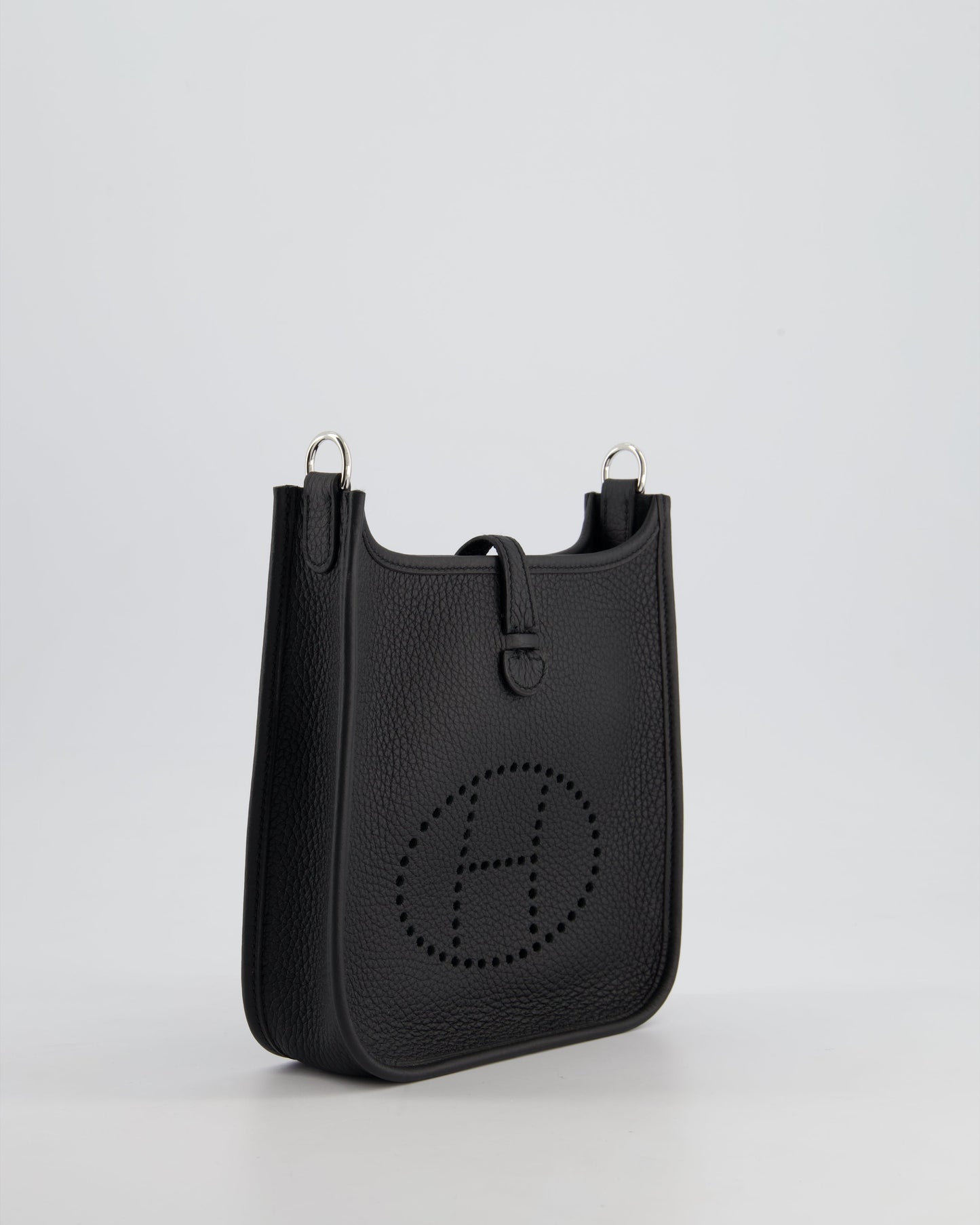 *HOT* Hermès Mini Evelyne 16 Bag in Noir Clemence Leather with Palladium Hardware