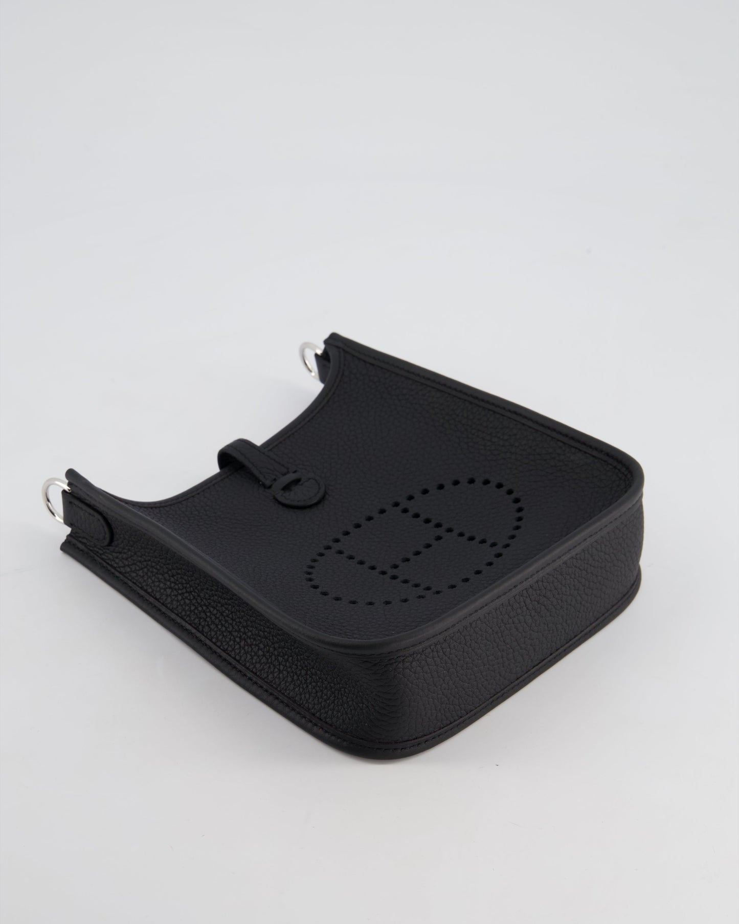 *HOT* Hermès Mini Evelyne 16 Bag in Noir Clemence Leather with Palladium Hardware