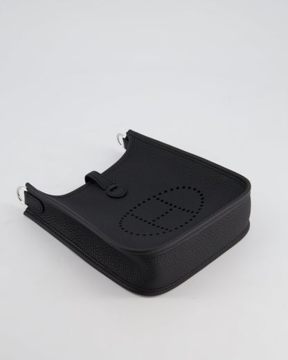 *HOT* Hermès Mini Evelyne 16 Bag in Noir Clemence Leather with Palladium Hardware