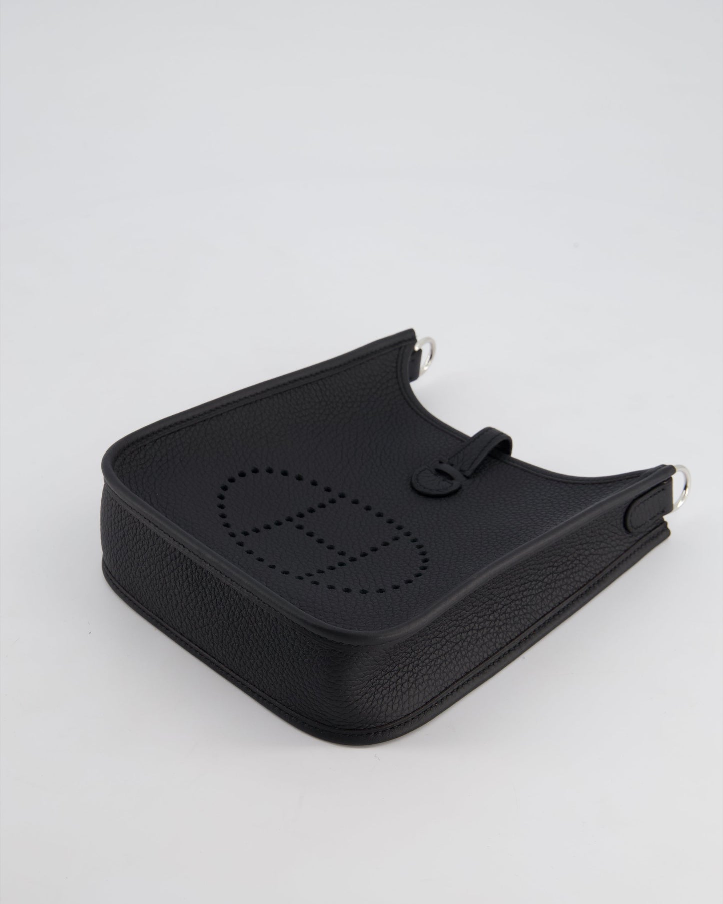 *HOT* Hermès Mini Evelyne 16 Bag in Noir Clemence Leather with Palladium Hardware