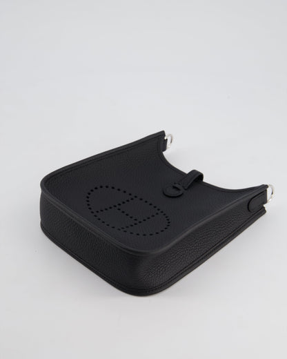 *HOT* Hermès Mini Evelyne 16 Bag in Noir Clemence Leather with Palladium Hardware