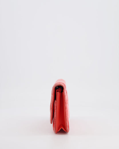 Chanel Orange Velvet Wallet on Chain Bag with Silver Hardware